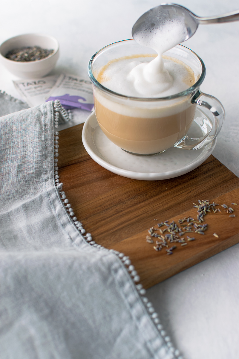 london fog latte with creamy foam