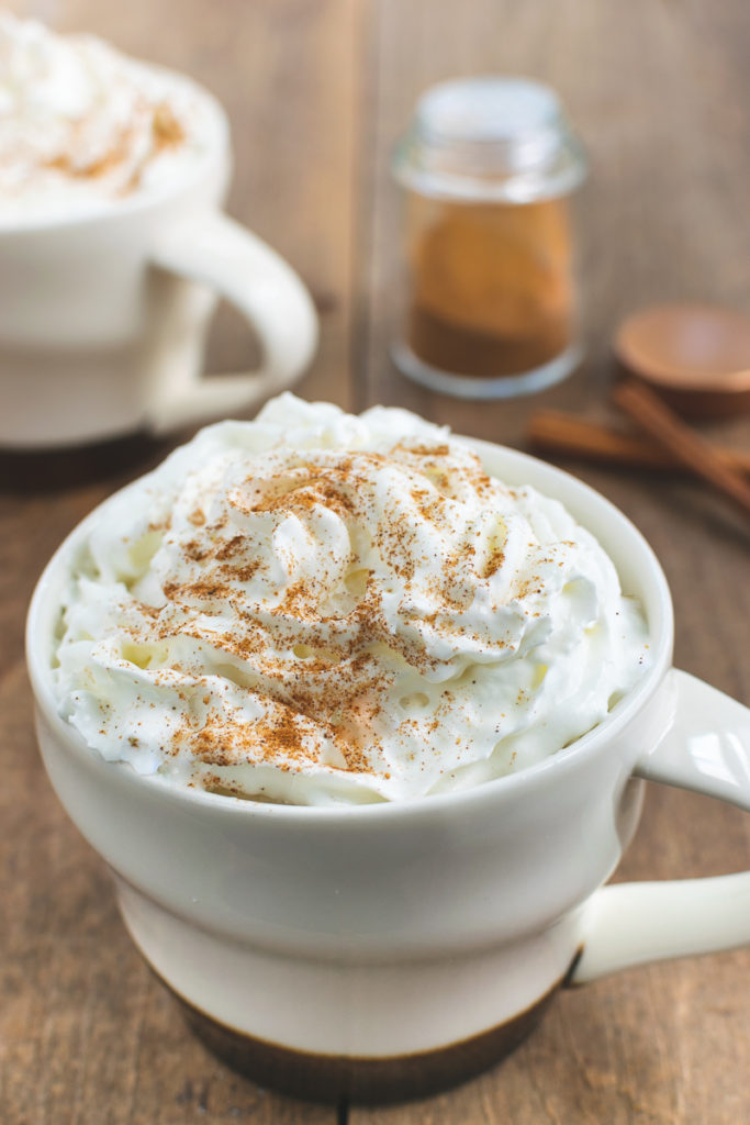 pumpkin spice latte with whipped cream