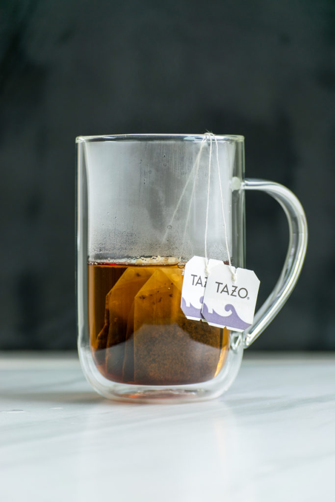 hot brewed tazo earl grey tea bags