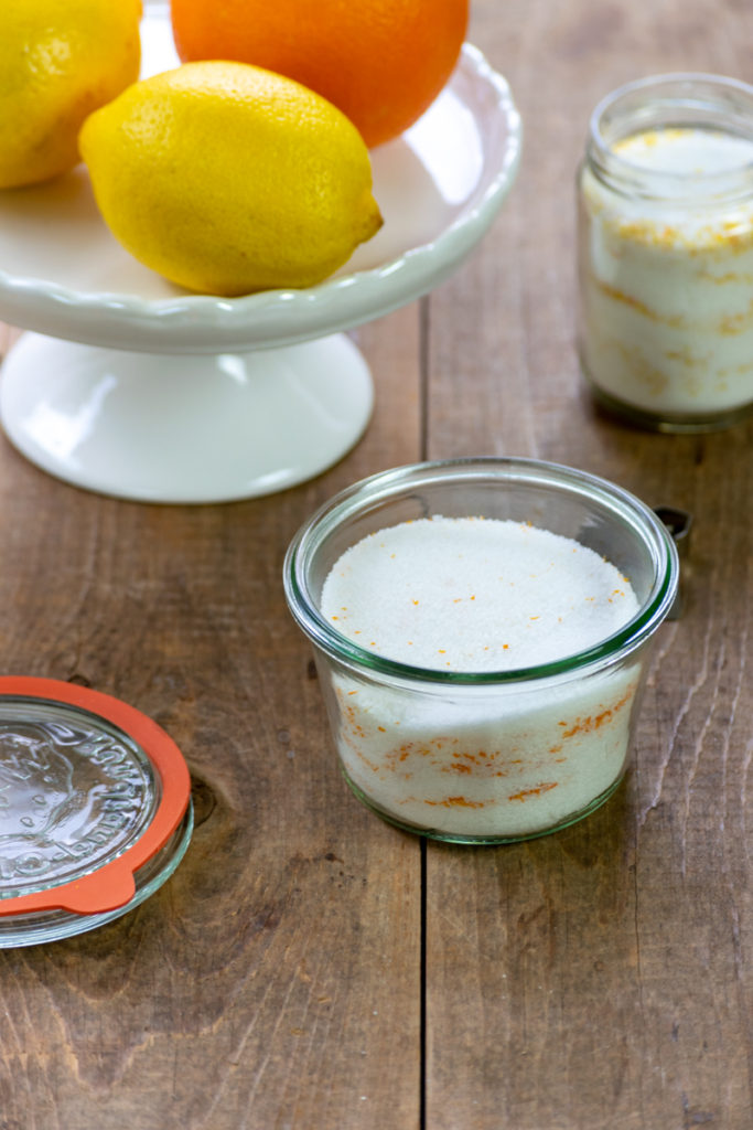 orange and lemon citrus infused sugar