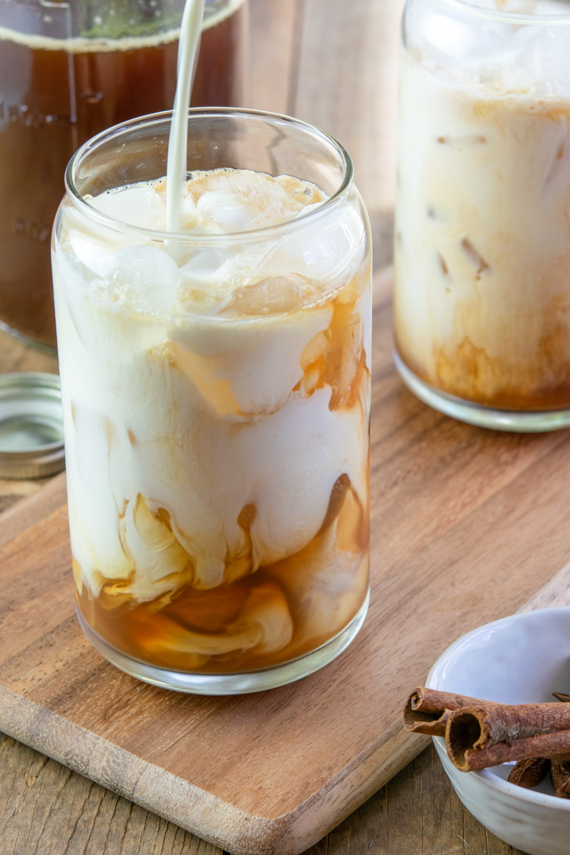 homemade iced chai tea latte