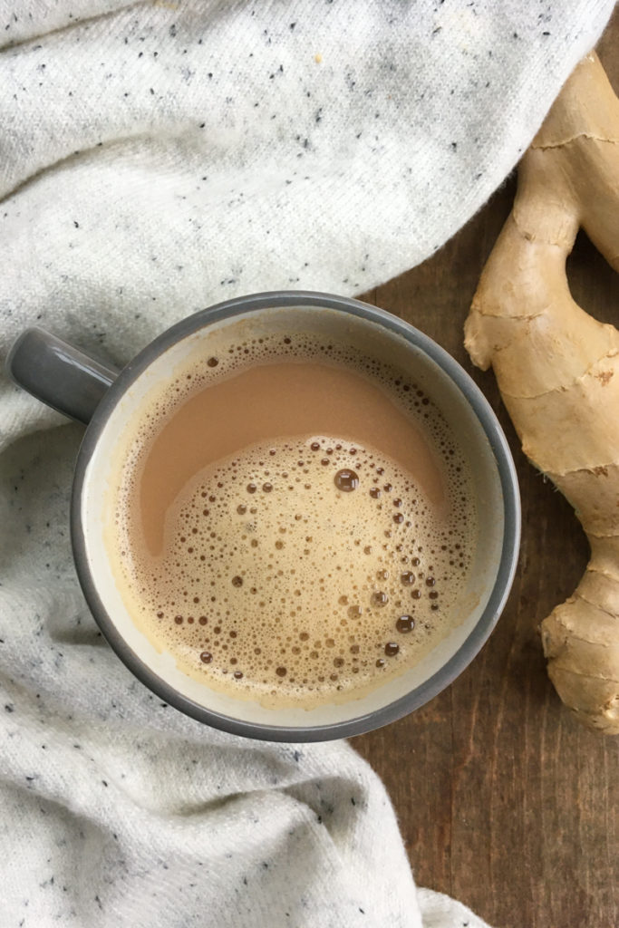 ginger milk tea in a mug