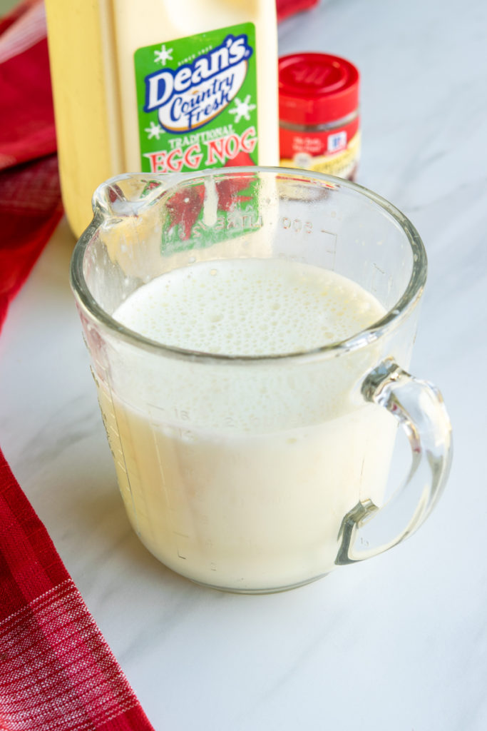 steamed eggnog that's been aerated
