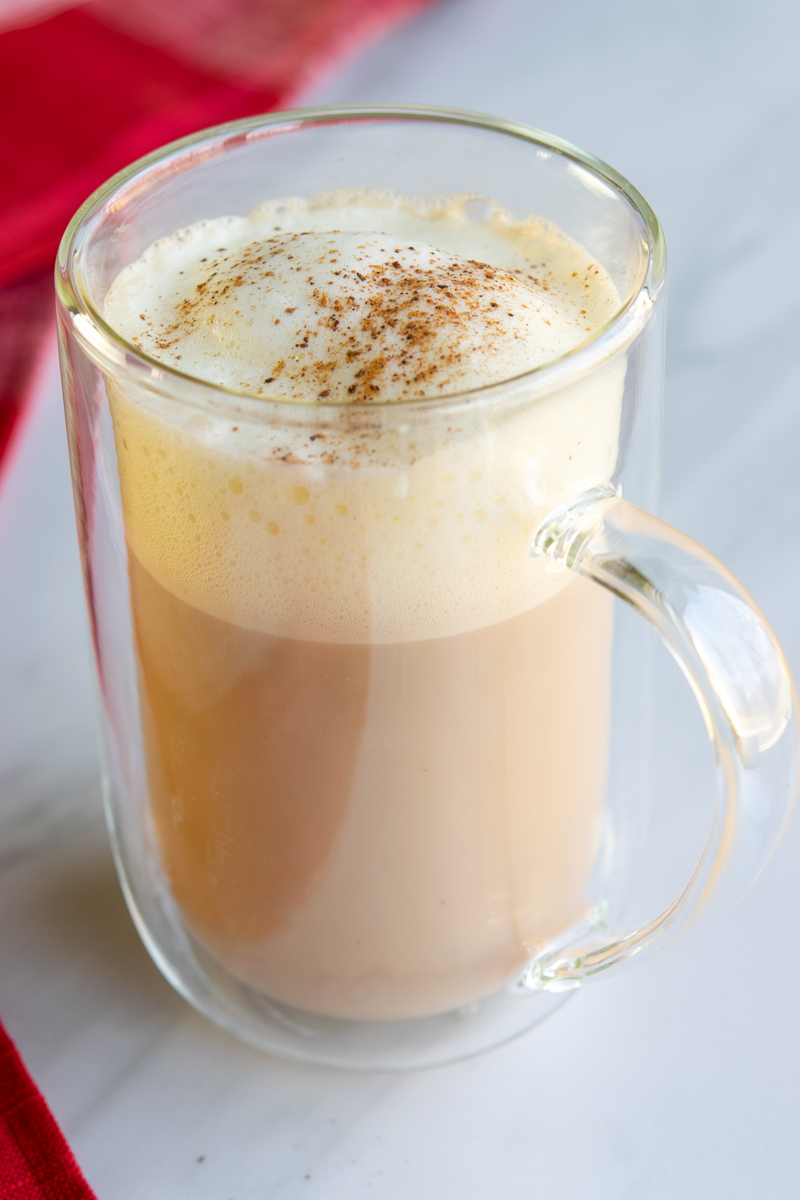 homemade starbucks chai eggnog latte