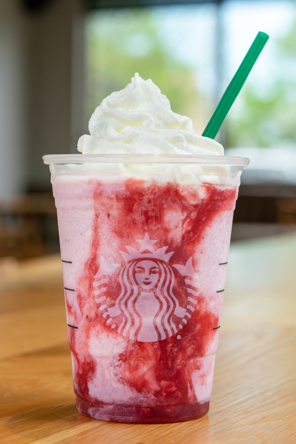 Starbucks Strawberry Creme Frappuccino drink.