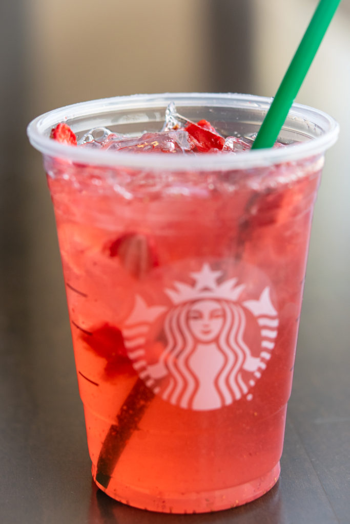 Starbucks Strawberry Açaí  Refresher drink.