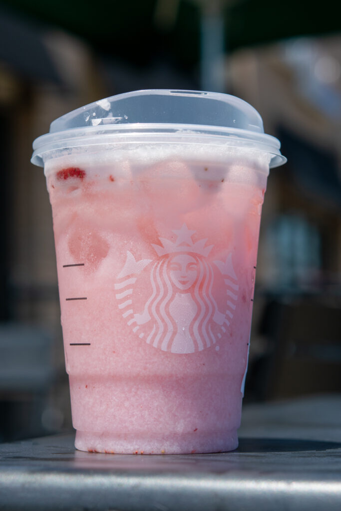 Caffeinated Starbucks Pink Drink.