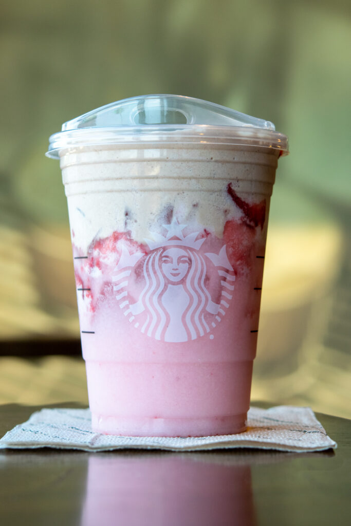 Pink Drink ordered with a layer of chocolate cream cold foam added on top.
