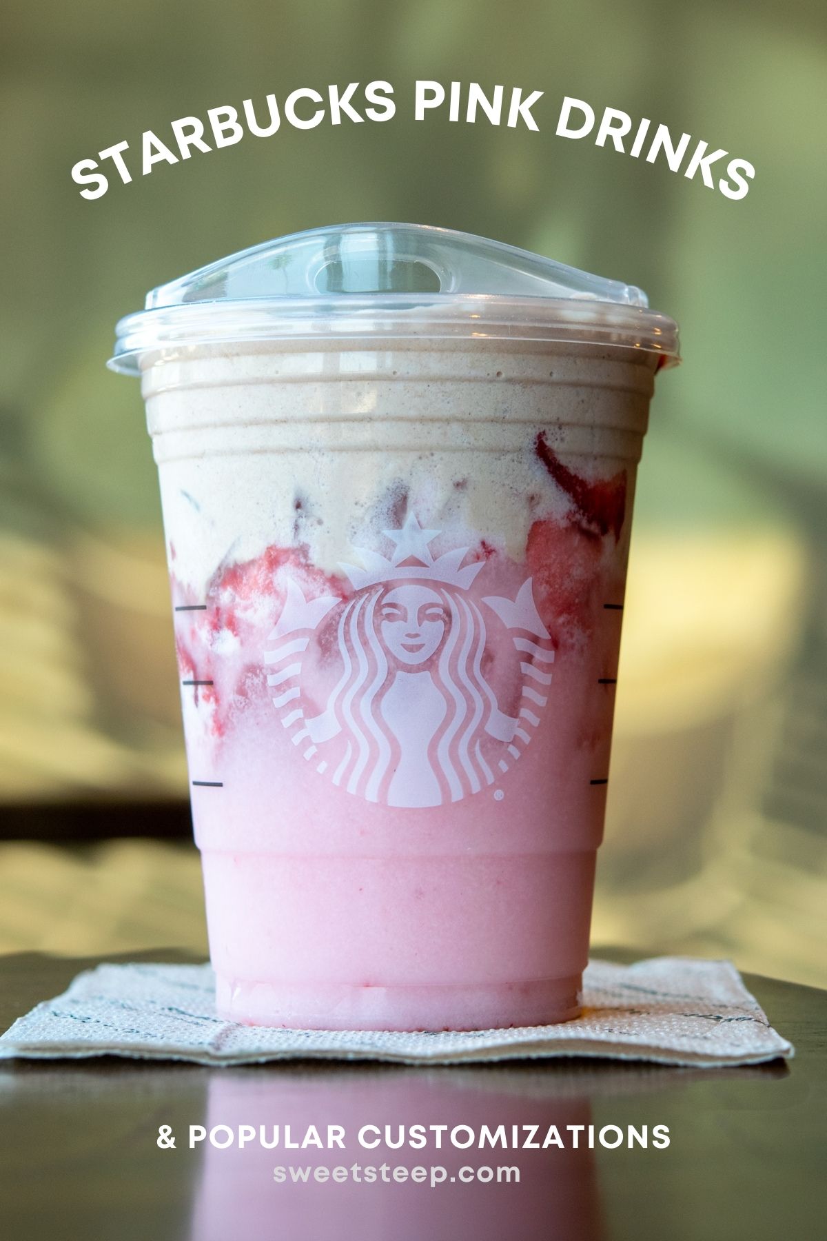 Pick your poolside sip: 💗 Pink Drink with Vanilla Sweet Cream Cold Foam 💛  Paradise Drink with Vanilla Sweet Cream Cold Foam 📷: @tehdino312