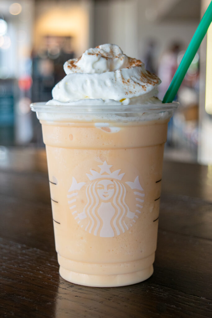 Starbucks Pumpkin Spice Creme Frappuccino.