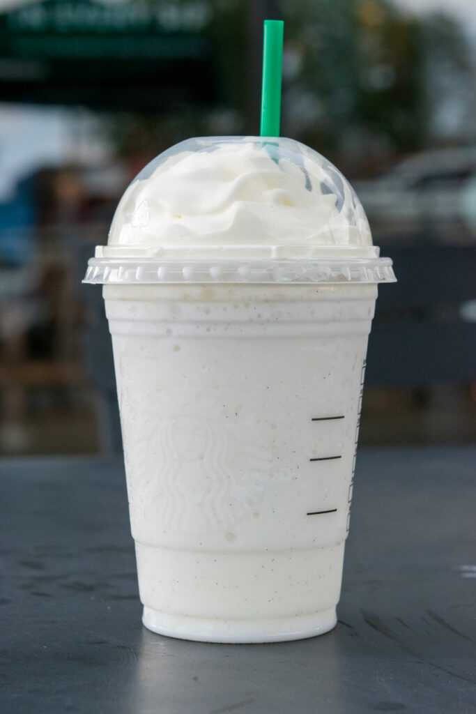 Starbucks Vanilla Bean Creme Frappuccino.
