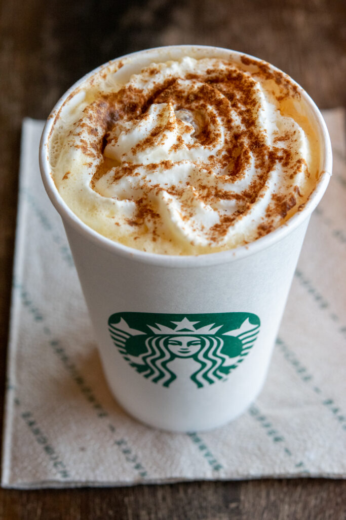 Starbucks Pumpkin Spice Creme steamed milk drink.