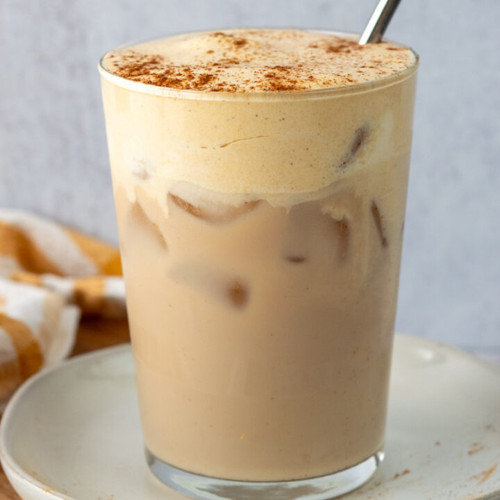 Iced Chai Tea Latte with Pumpkin Cold Foam