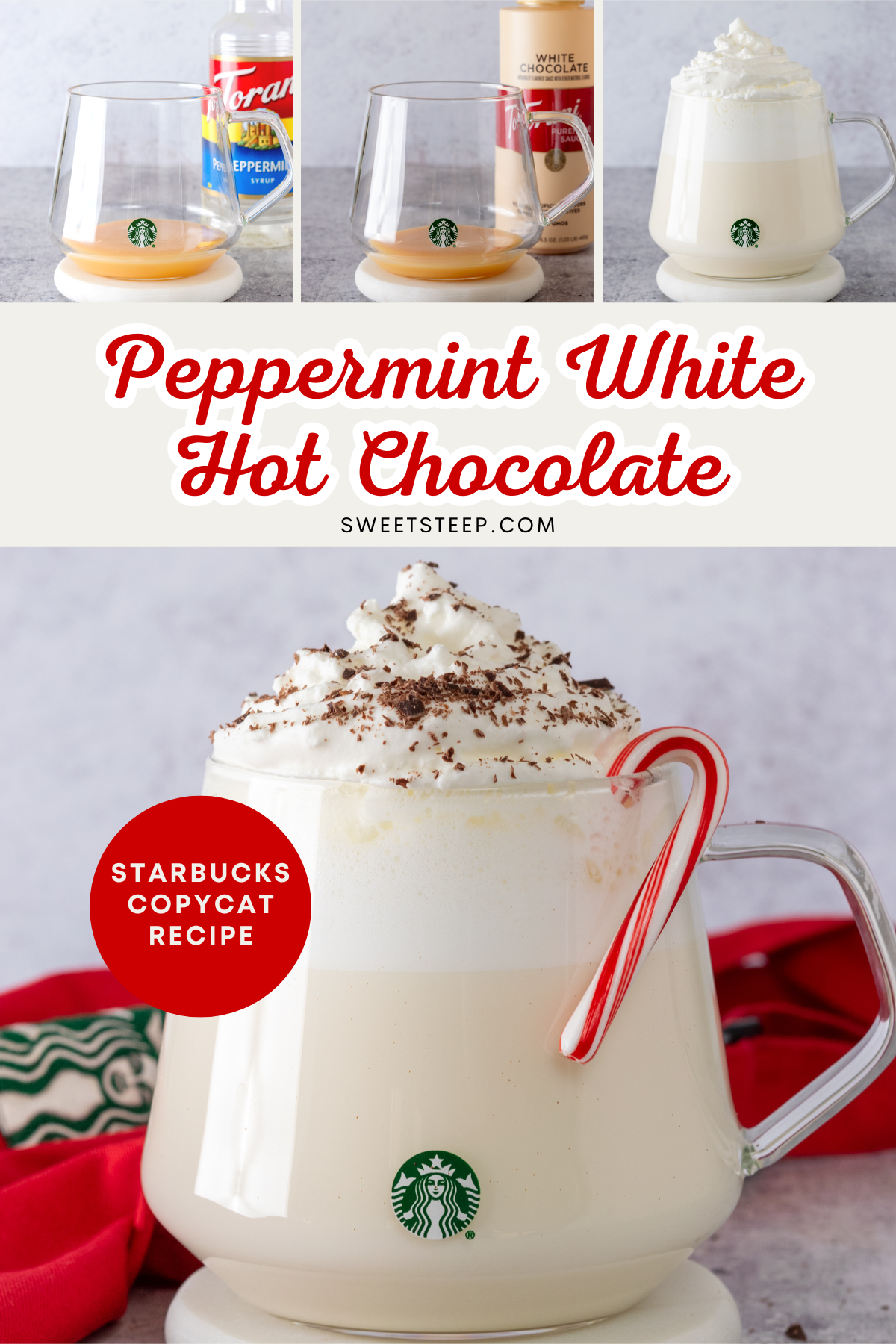 Starbucks Peppermint White Hot Chocolate Copycat Recipe - Sweet Steep