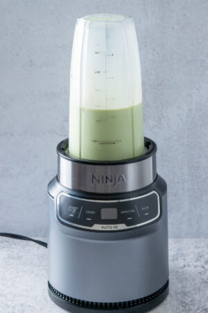 Making a milkshake with a Ninja single serve blender.