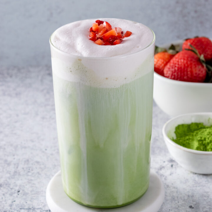 Strawberry Cream Matcha Latte