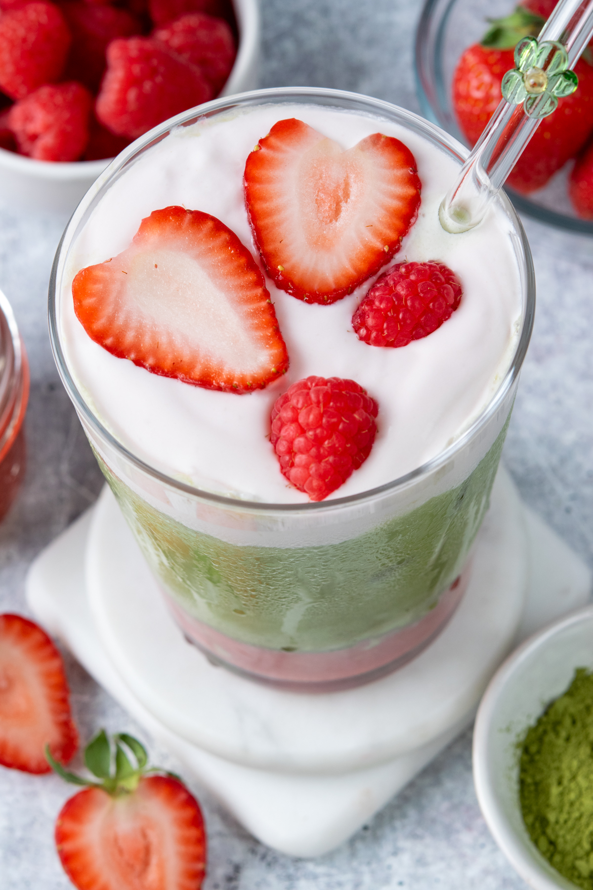 Iced Double Berry Matcha (Starbucks Copycat) - Sweet Steep